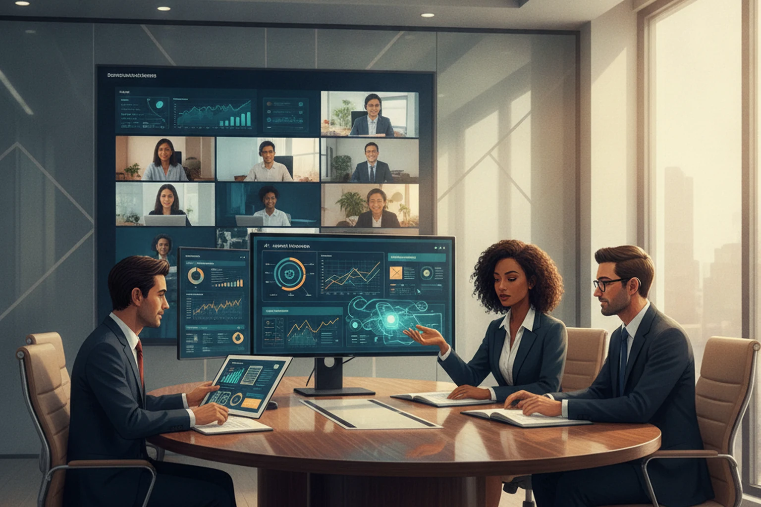 call center assistant weekly decision brief editorial illustration