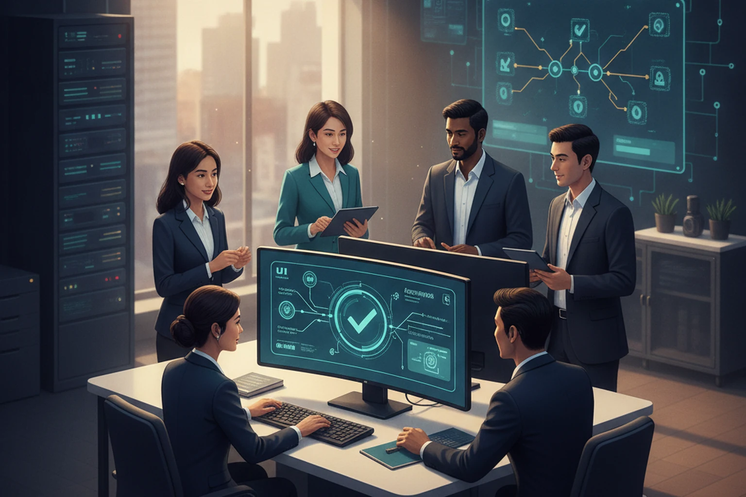 Editorial illustration about legal intake teams call handling