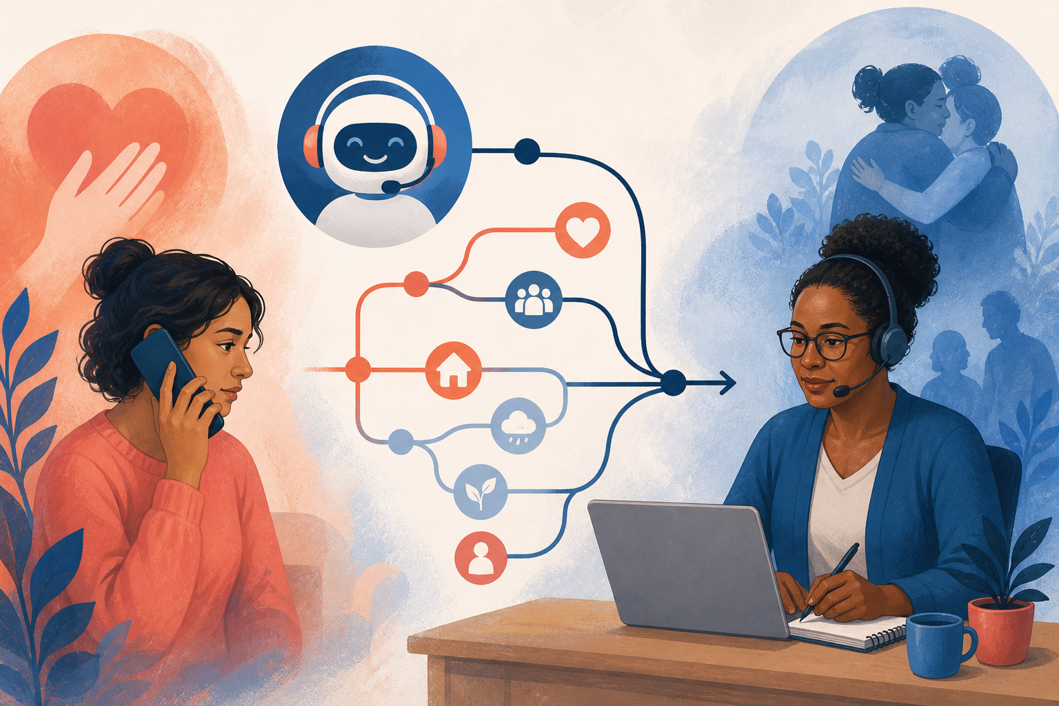 Editorial illustration about real estate teams call handling